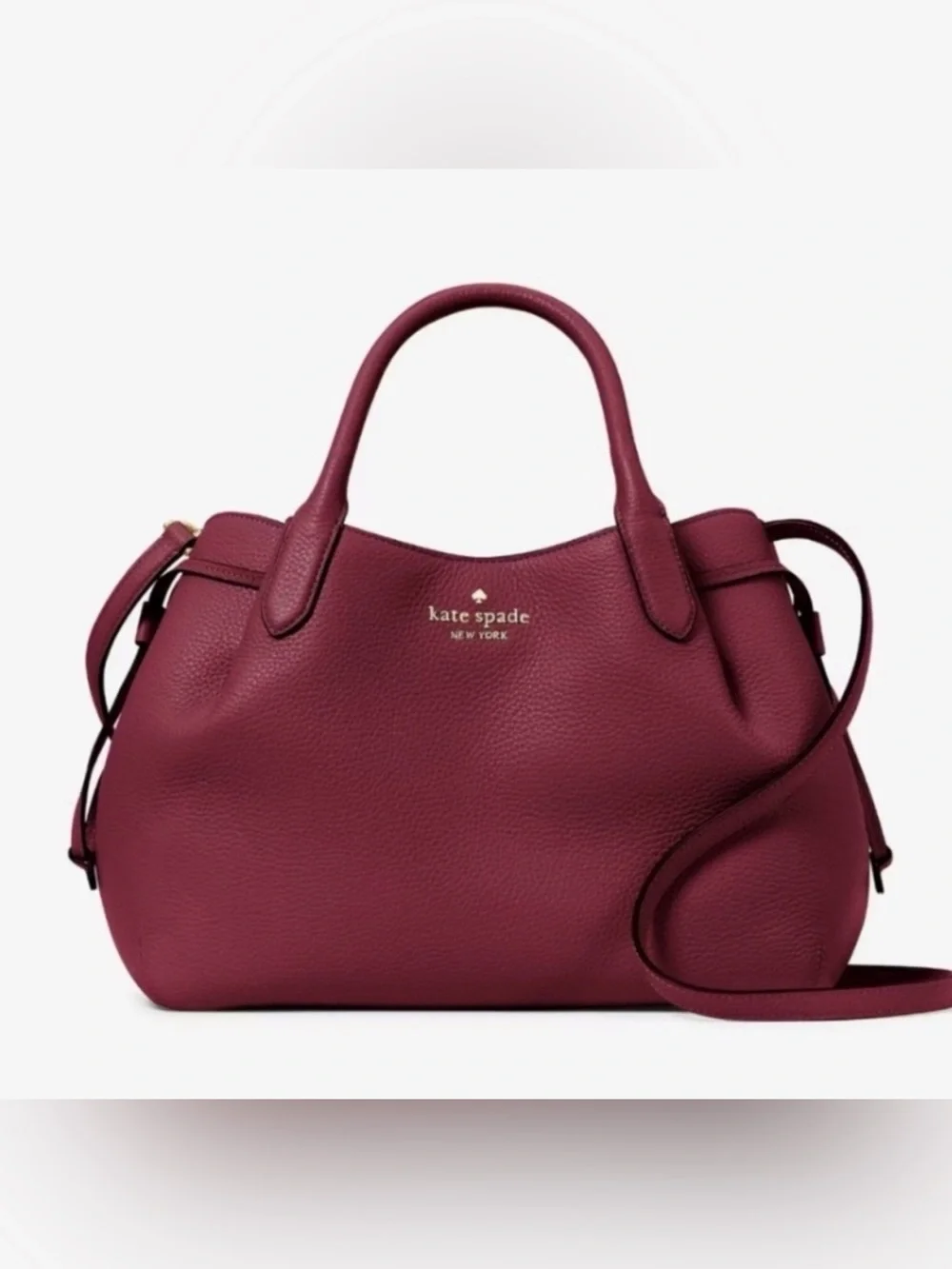 Kate Spade Large Dumpling Satchel Blackberry Preserves maroon cranberry bag